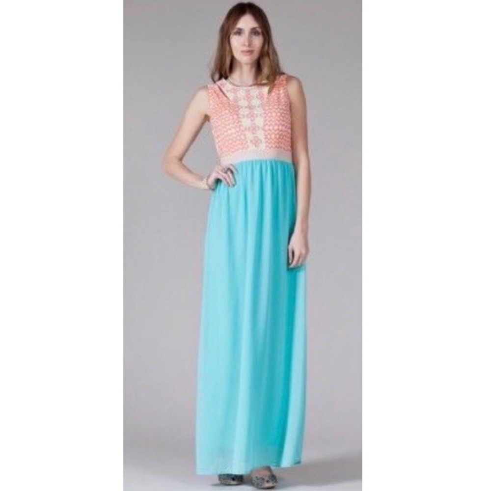 Flying Tomato Boho floral Maxi Anthropologie dress